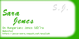 sara jencs business card